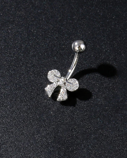 Stainless Steel Butterfly Flower Belly Button Ring Navel Piercing Ring For Women Girls Sexy Belly Piercing Ring Body Jewelry