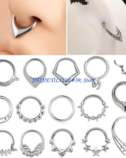 E21F Comfortable Wear Seamless Nose Rings with Heart Polished Surfaces Nose Jewelry Suitable for Easy Wear