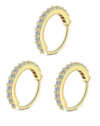3pcs Gold / 8mm / Nose Rings & Studs|Surface and Dermal