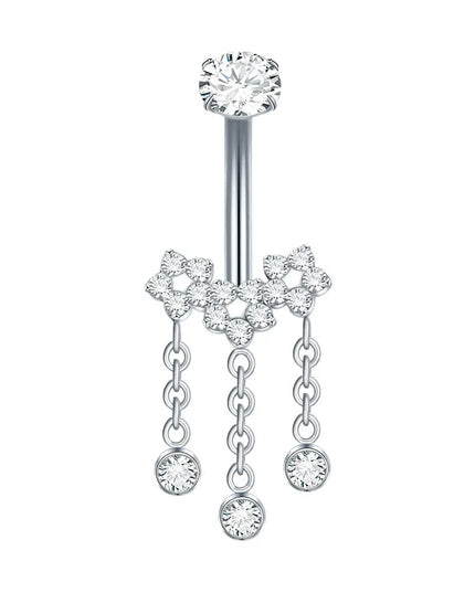 1Pc Titanium Zircon Belly Button Ring Round Heart Flower Navel Piercing Nombril Jewelry 14G Belly Piercing Ombligo