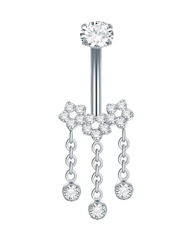 1Pc Titanium Zircon Belly Button Ring Round Heart Flower Navel Piercing Nombril Jewelry 14G Belly Piercing Ombligo