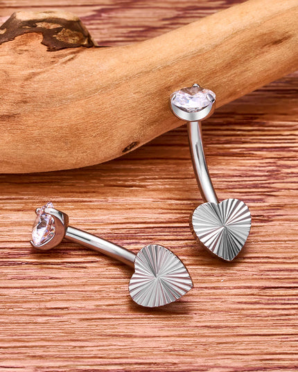 F136 G23 Titanium Belly Button Rings Hypoallergenic Internal Thread Butterfly Cloud Heart with Crystals Body Piercing Jewelry