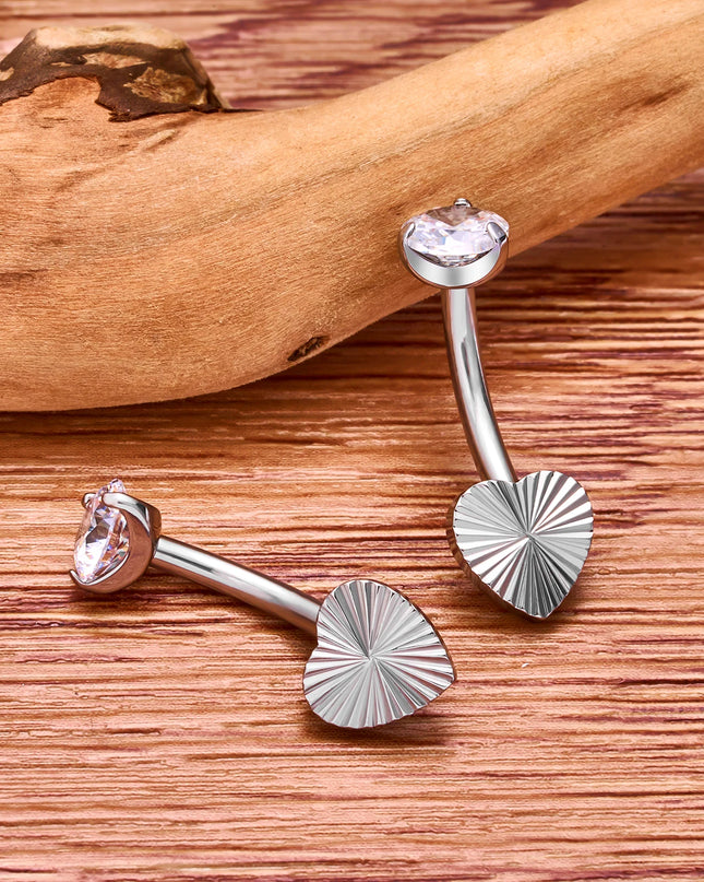 F136 G23 Titanium Belly Button Rings Hypoallergenic Internal Thread Butterfly Cloud Heart with Crystals Body Piercing Jewelry
