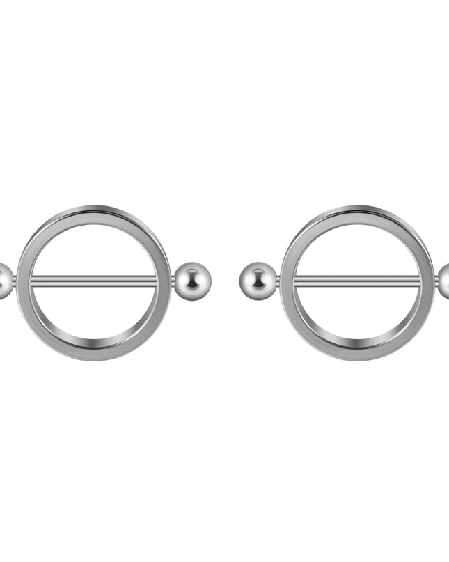1Pair Surgical Steel Black Gold Plated Nipple Piercing Round Hoop Barbell Nipple Shield Women Sexy Piercing Jewelry 14G