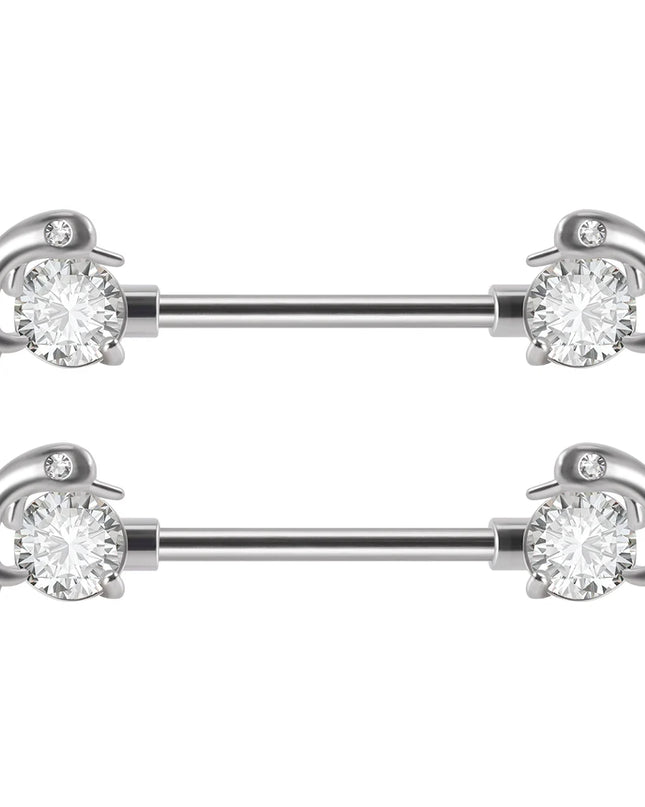 1Pair Sword Cross Nipple Piercing Barbell Surgical Steel Crystal Nipple Shield Cover Heart Butterfly Nipple Ring Body Jewelry14G