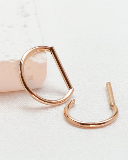 Septum Piercing Nose Ring F136 Titanium D Shape Segment Ring Clicke Jewelry CZ Nose Earrings Lip for Women Half Ring Cartilage