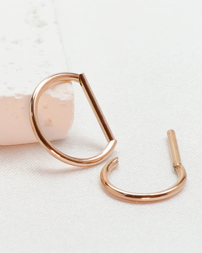 Septum Piercing Nose Ring F136 Titanium D Shape Segment Ring Clicke Jewelry CZ Nose Earrings Lip for Women Half Ring Cartilage