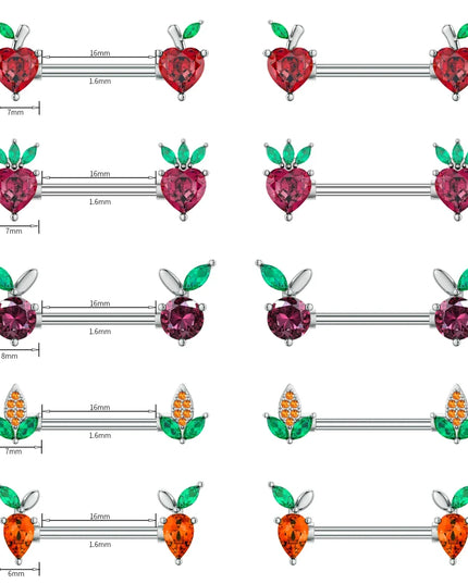 2pcs Animal Plant Series Nipple Piercing Shield Barbell for Women Both Sides Screwed Sexy Body Nipple Ring Piercings Nombril