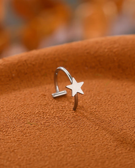 1PC Stainless Steel Fake Nose Ring Hoop Septum Rings Non-Pierced C Clip Lip Ring Earring Fake Nose Piercings Women Body Jewelry