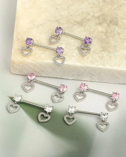 1Pair Stainless Steel Pink Nipple Piercing Jewelry Heart Wings Niplple Barbell Moon Devil Nipple Rings Body Piercing Pezon Mujer