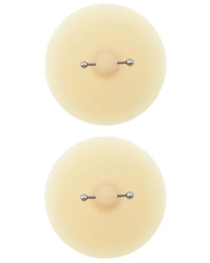Women Nipple Cover with Faux Piercing Lingerie Breast Pasties Adhesive Chest Pad