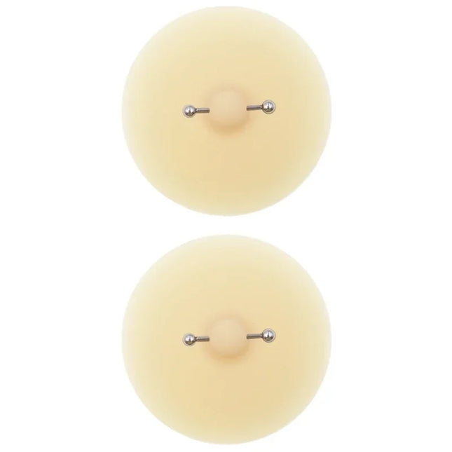 Women Nipple Cover with Faux Piercing Lingerie Breast Pasties Adhesive Chest Pad