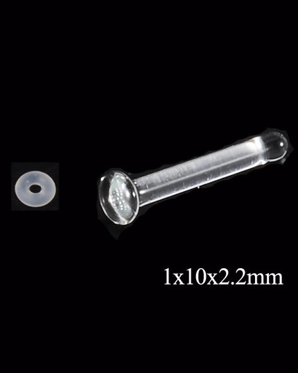 1PC Glass Nose Helix Studs Transparent Straight Curved Nose Ring Prevent Allergy Nariz Tragus Navel Piercing Body Jewelry