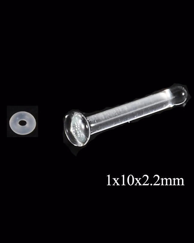 1PC Glass Nose Helix Studs Transparent Straight Curved Nose Ring Prevent Allergy Nariz Tragus Navel Piercing Body Jewelry