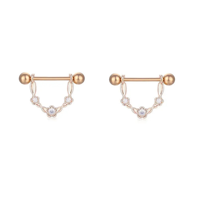 Sexy Nipple Ring Stainless Steel Zircon U Shape Barbell Nipple Studs Piercing Helix Piercing Body Papillary nail Jewelry