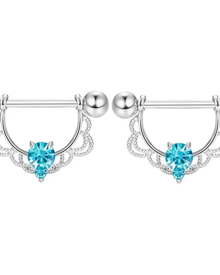 Pink Heart Nipple Piercing Barbell Set Shiny Crystal Nipple Rings Bulk For Women Flower Nippel Jewelry Pack Piercing Teton Lots