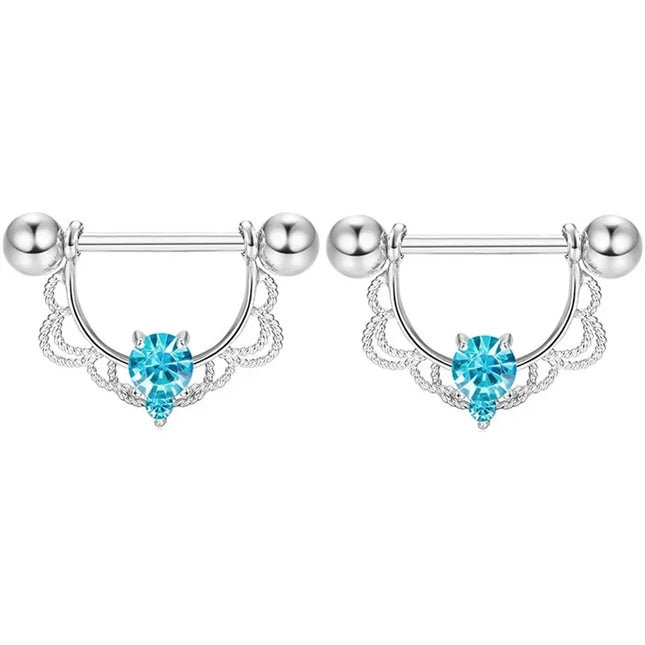 Pink Heart Nipple Piercing Barbell Set Shiny Crystal Nipple Rings Bulk For Women Flower Nippel Jewelry Pack Piercing Teton Lots