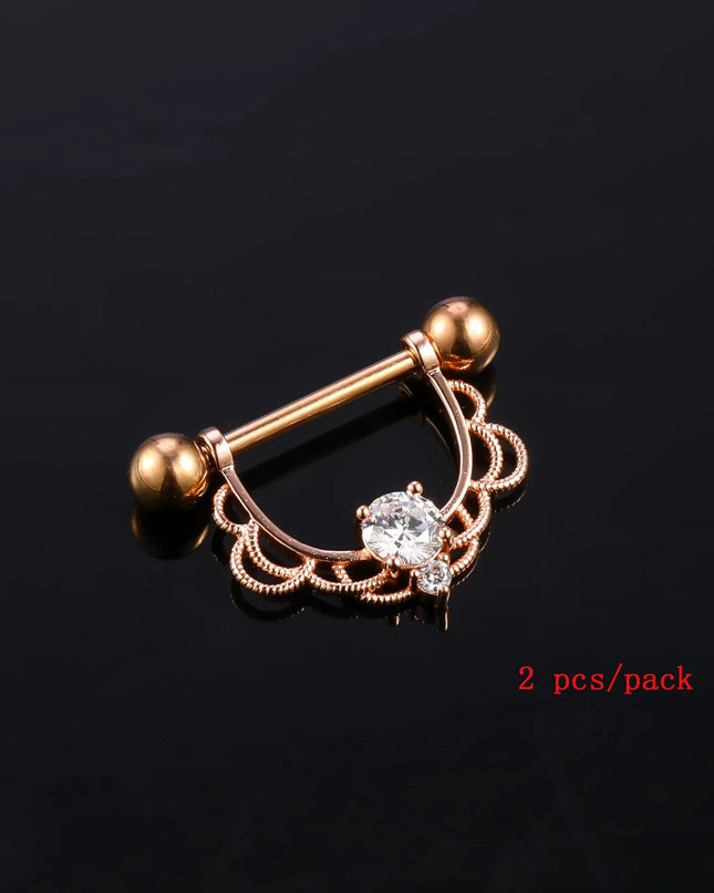 Sexy Nipple Ring Stainless Steel Zircon U Shape Barbell Nipple Studs Piercing Helix Piercing Body Papillary nail Jewelry