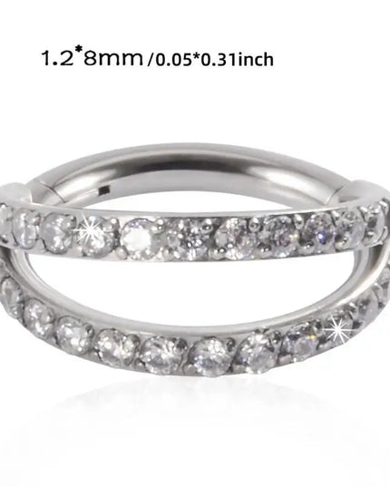 P9FE Stylish Women's Nose Rings Accessory Fashionable Nose Rings with Diamond Enhancement Dazzling Earring Adornment Charm