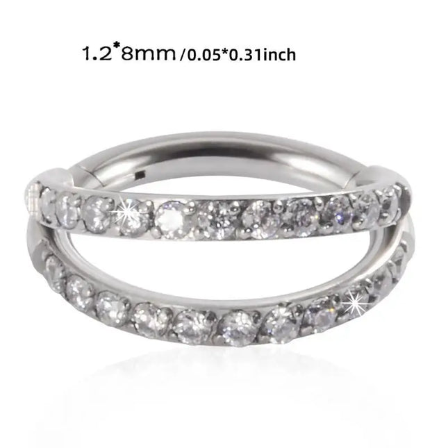 P9FE Stylish Women's Nose Rings Accessory Fashionable Nose Rings with Diamond Enhancement Dazzling Earring Adornment Charm