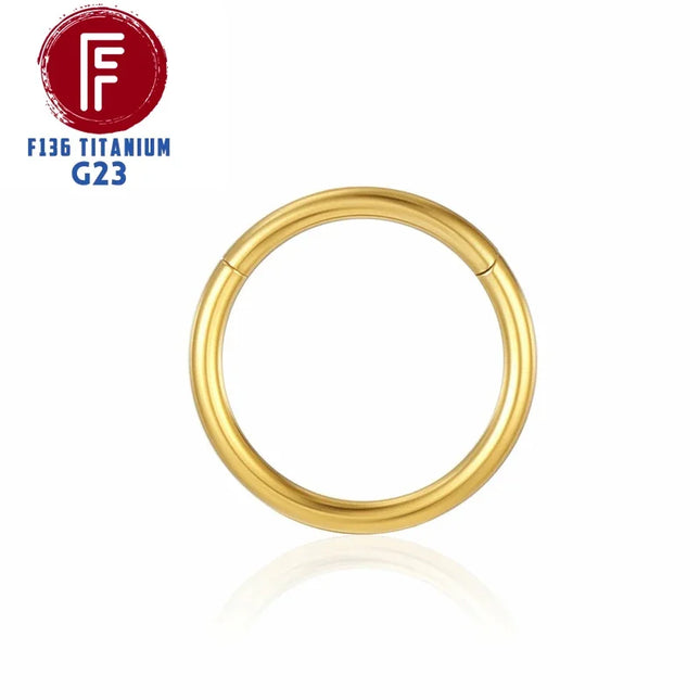 F136 Titanium Hinged Hoop Nose Rings 20G 18G 16G Septum Ring Body Piercing clicker Women and Men Cartilage Rook Earring Jewelry