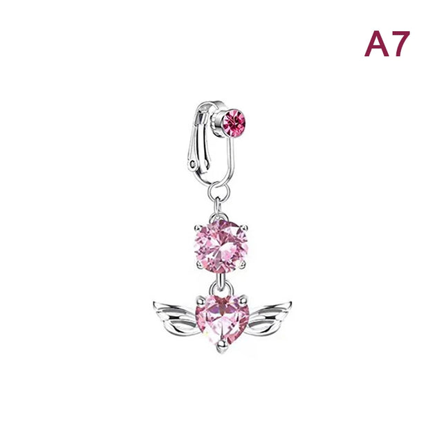 1Pcs Heart Belly Button Rings Pink 14G Women Fashion Belly Ring Dangle Cz Butterfly Punk Spider Navel Piercing Barbell Pircing
