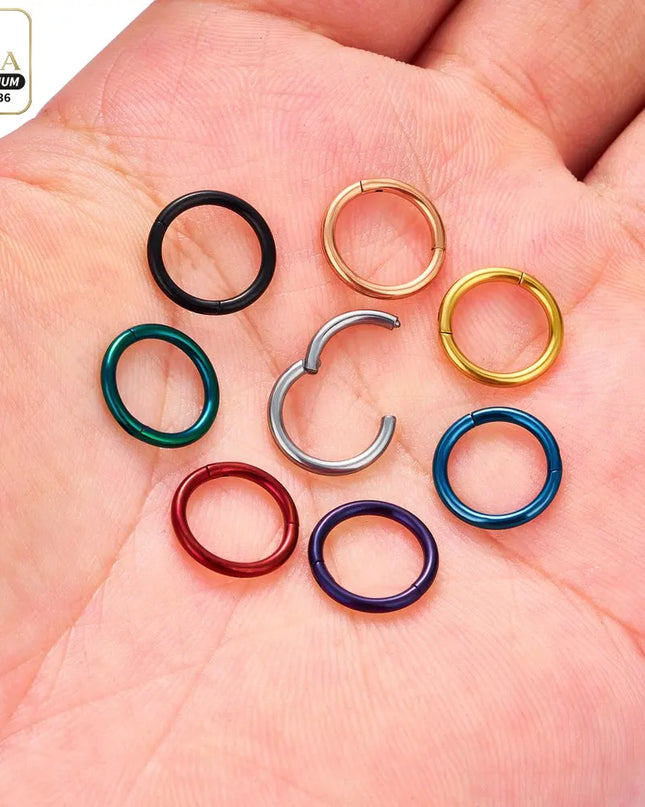 Nose Rings G23 Titanium Lip Ring For Women And Men Piercing Jewelry Hoop Earrings Mixed Color Body Clips Hinged