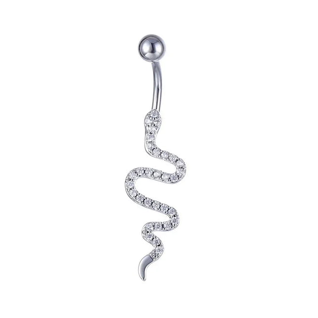 Dainsty Dangled Belly Button Rings Surgical Steel 14G Bar Navel Piercing Ring Crystal CZ Bee Flower Heart Belly Ring Ear Jewelry