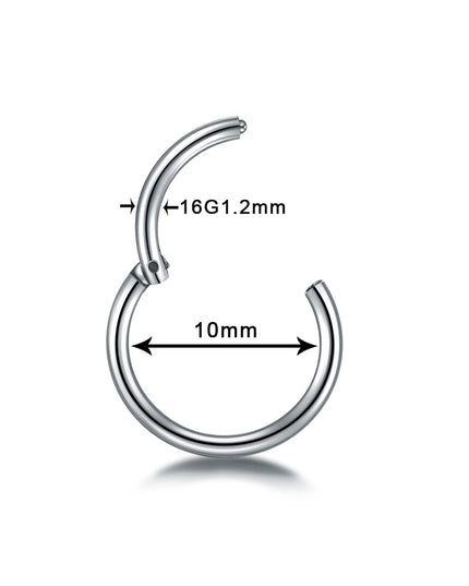 6/8/10/12mm Stainless Steel Nose Rings Hoop for Women Men 18G 16G Cartilage Piercing Body Jewelry Segment Lip Ring