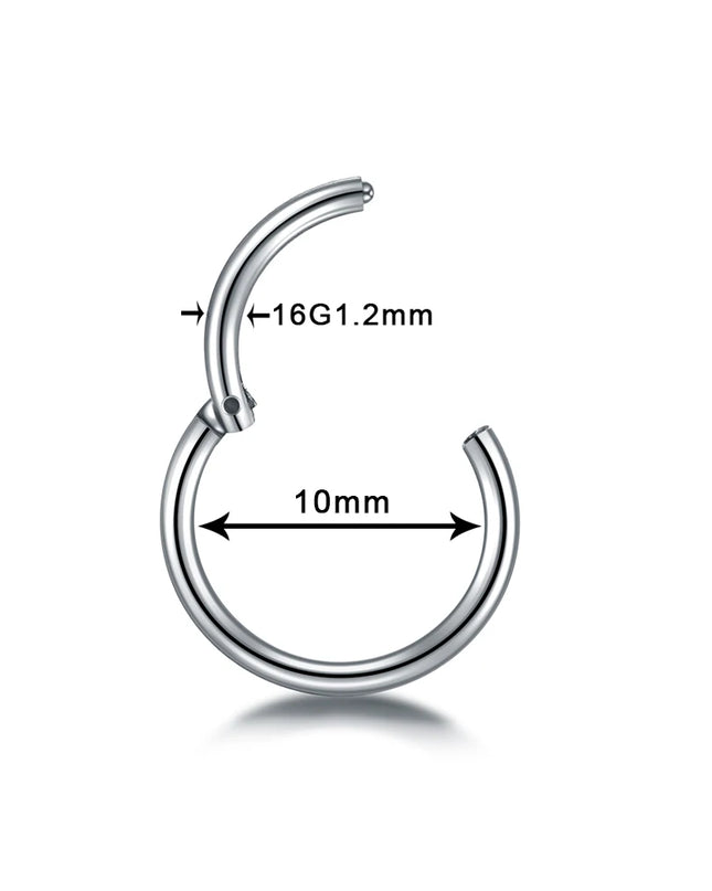 6/8/10/12mm Stainless Steel Nose Rings Hoop for Women Men 18G 16G Cartilage Piercing Body Jewelry Segment Lip Ring