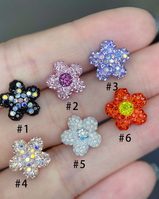 1PC Crystal Flower Helix Piercing Earring Stainless Steel Ear Piercing Conch Flat Piercing Cartilage Ear Stud Body Piercing