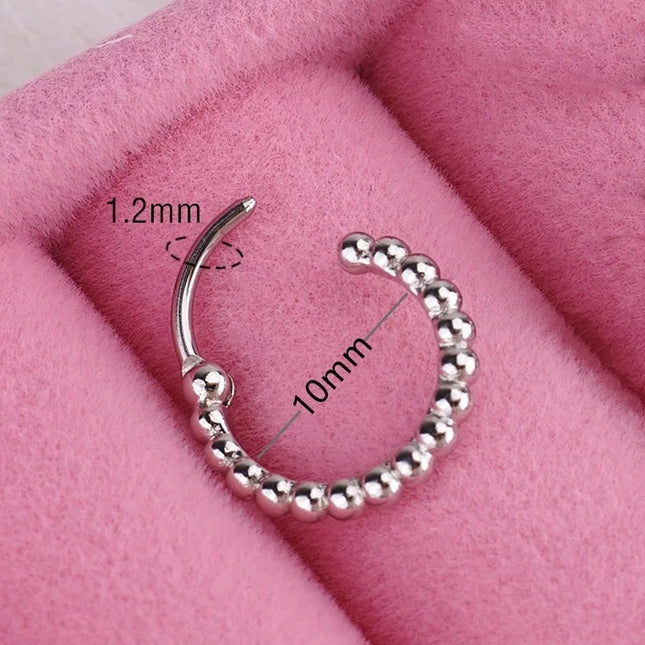 Heart Pearl Nose Rings Pointed Cone Love Lip Pierced Horseshoe Ring Skull Butterfly Nose Septum Piercing Earrings Tragus Jewelry