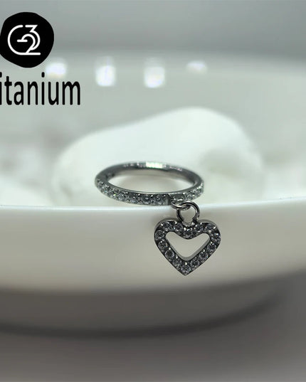 ASTM F136 Titanium Nose Rings Hoop Septum with CZ Flower Clicker Piercing Ear Cartilage Tragus Helix Rook Daith Earrings Jewelry