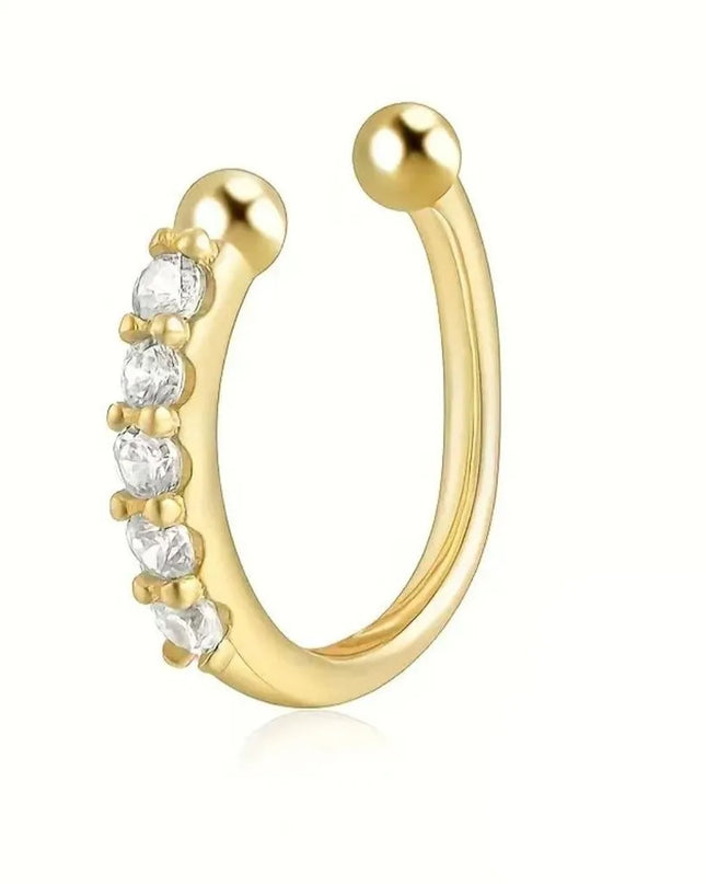 Fashion Hypoallergenic Fake Nose Rings Adjustable Silver Gold Color False Nose Rings Nose Nails Women