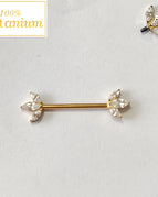 Golden Nipple ring / Nipple Rings / 16G 1.2X16MM|body