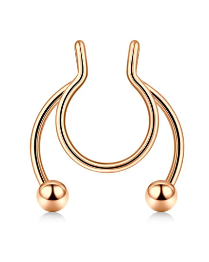 Women Colorful Fake Septum Jewelry Nose Ring Non Piercing Stainless Steel