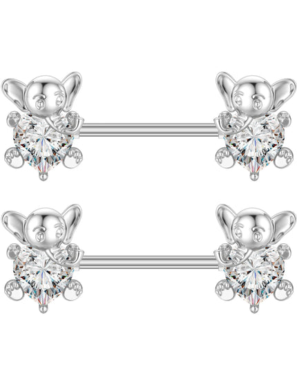 2pcs Animal Plant Series Nipple Piercing Shield Barbell for Women Both Sides Screwed Sexy Body Nipple Ring Piercings Nombril