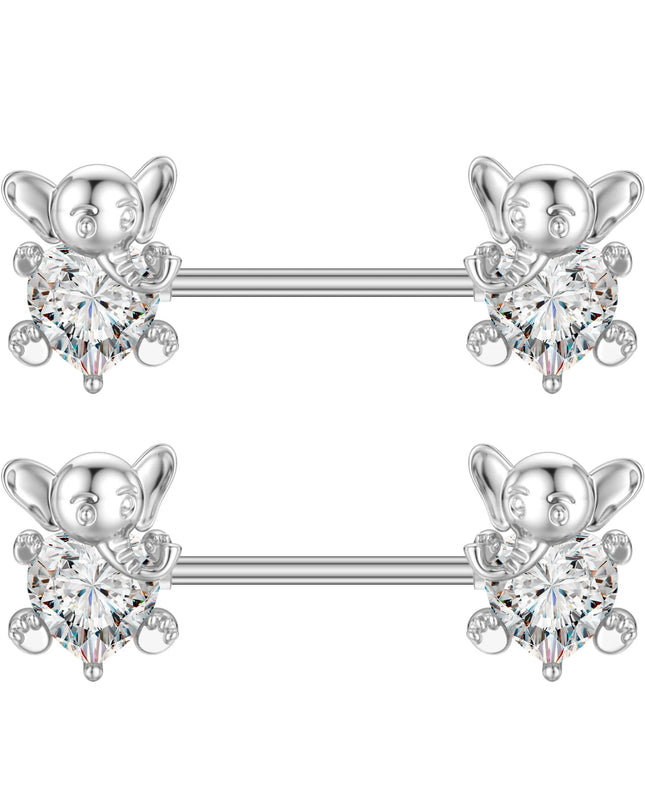 2pcs Animal Plant Series Nipple Piercing Shield Barbell for Women Both Sides Screwed Sexy Body Nipple Ring Piercings Nombril