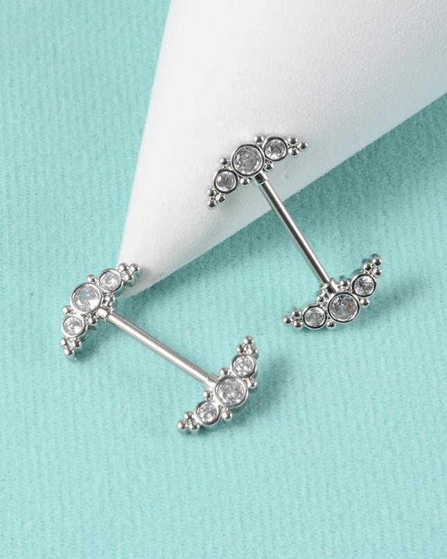 1Pair Sword Cross Nipple Piercing Barbell Surgical Steel Crystal Nipple Shield Cover Heart Butterfly Nipple Ring Body Jewelry14G