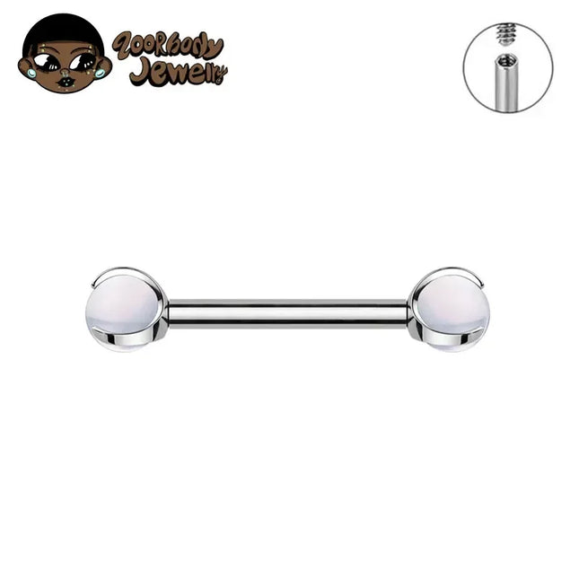 ASTM F136 Titanium Nipple Piercing 14G Internally Threaded Straight Barbell with Crystal Tongue Ring Nipple Industrial Piercing