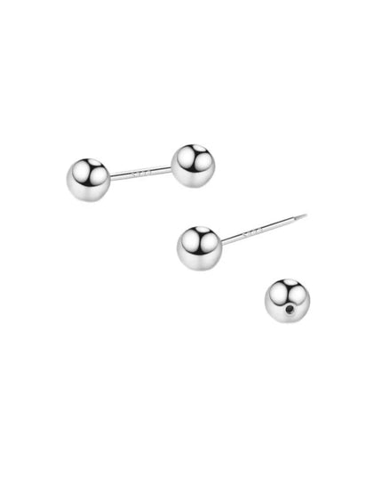 925 Needle 3/4/5MM Bead Piercing Bone Mini Stud Earrings For Women Classic Ear Hole Care Trendy Jewelry Accessories