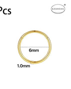 3Pcs Gold 6mm / Nose Rings & Studs / Ears
