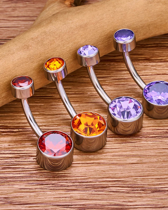 Belly Piercing Button Rings G23 Titanium Astm F136 14g Body Jewelry Internally Threaded Navel Ring Zirconia Earrings Zircon