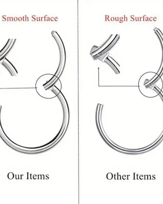 316 Surgical Steel Hinged Nose Rings Hoop Diameter 6mm 8mm 10mm Golden Silvery Black Rainbow Rose Golden Nose Rings Easter gift