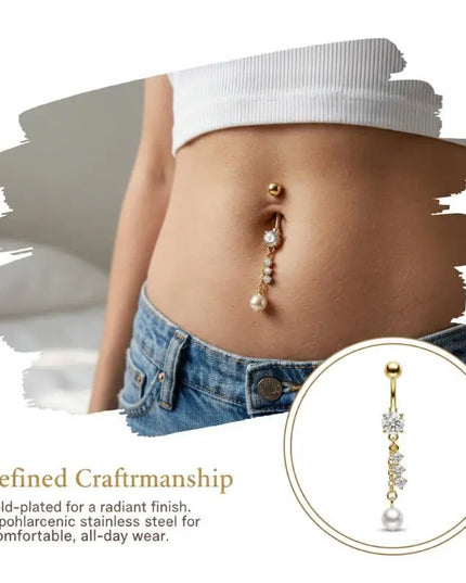 Crystal Pendant Belly Button Ring For Women Star Zircon Navel Ring Jewelry Pentagram Belly Ring Sexy Body Piercing Jewelry