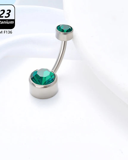 Belly Piercing Button Rings G23 Titanium Astm F136 14g Body Jewelry Internally Threaded Navel Ring Zirconia Earrings Zircon