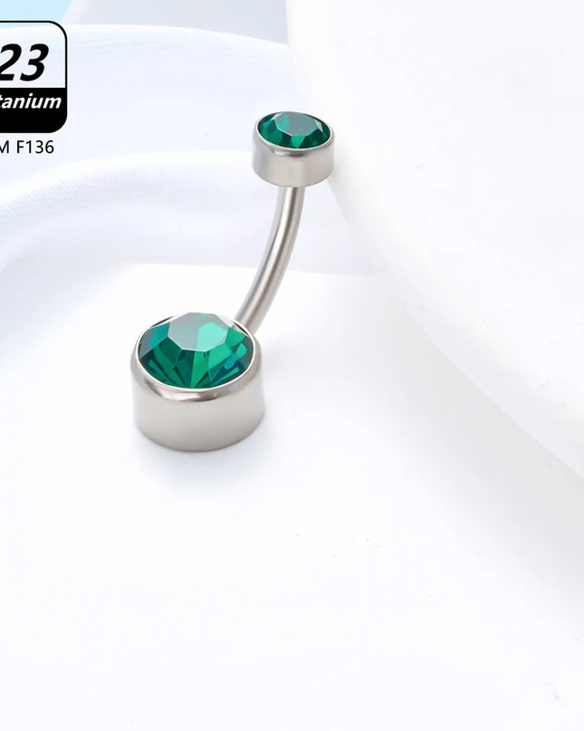Belly Piercing Button Rings G23 Titanium Astm F136 14g Body Jewelry Internally Threaded Navel Ring Zirconia Earrings Zircon