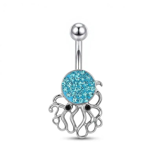Belly Button Rings Mixed Purple Zircon Dangle Design Stainless Steel Durable Navel Rings for Daily Outfit Matching