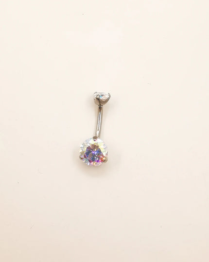 G23 Titanium Belly Button Ring Hypoallergenic Belly Rings Piercing 14G 10mm Navel Piercing Jewelry with Round Cubic Zirconia