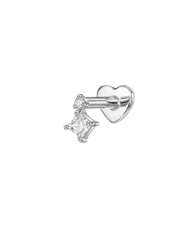 AIDE Heart Round Ball Flat Helix Piercing Earring 925 Sterling Silver Ear Studs Geometric Zircon Exquisite Trinket Studs Aretes